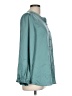 Unbranded 100% Polyester Teal Long Sleeve Blouse Size L - photo 4