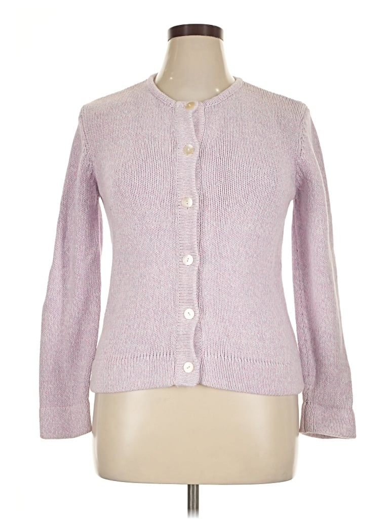 Pre-owned Lizsport Cardigan Sweater In Purple
