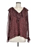 Ann Taylor LOFT 100% Polyester Burgundy Red Long Sleeve Blouse Size M - photo 1