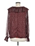 Ann Taylor LOFT 100% Polyester Burgundy Red Long Sleeve Blouse Size M - photo 2