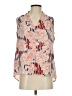 Rose + Olive 100% Polyester Print Orange 3/4 Sleeve Blouse Size S - photo 1