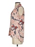 Rose + Olive 100% Polyester Print Orange 3/4 Sleeve Blouse Size S - photo 5