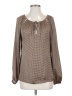 W by Worth 100% Polyester Brown Long Sleeve Blouse Size P (petite) - photo 1