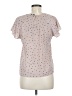 Worthington 100% Polyester Polka Dots Pink Short Sleeve Blouse Size M (petite) - photo 2