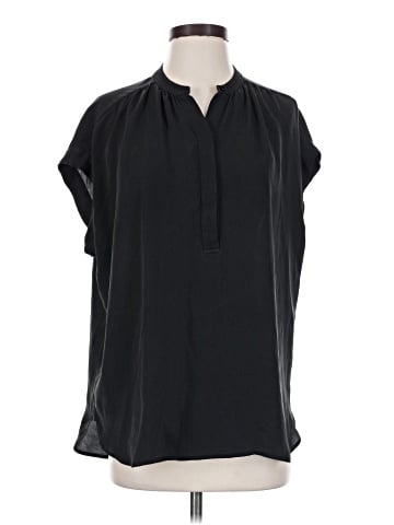 Vince. Short Sleeve Silk Top (view 1)