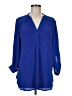 Halogen 100% Polyester Blue Long Sleeve Blouse Size M - photo 1