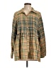 Like, Love Plaid Green Long Sleeve Blouse Size L - photo 1