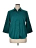 Chico's 100% Cotton Teal 3/4 Sleeve Button-Down Shirt Size XL - photo 1