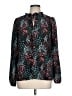 Ann Taylor LOFT Animal Print Teal Long Sleeve Blouse Size L - photo 1