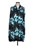 Derek Lam Graphic Teal Casual Dress Size L - photo 1