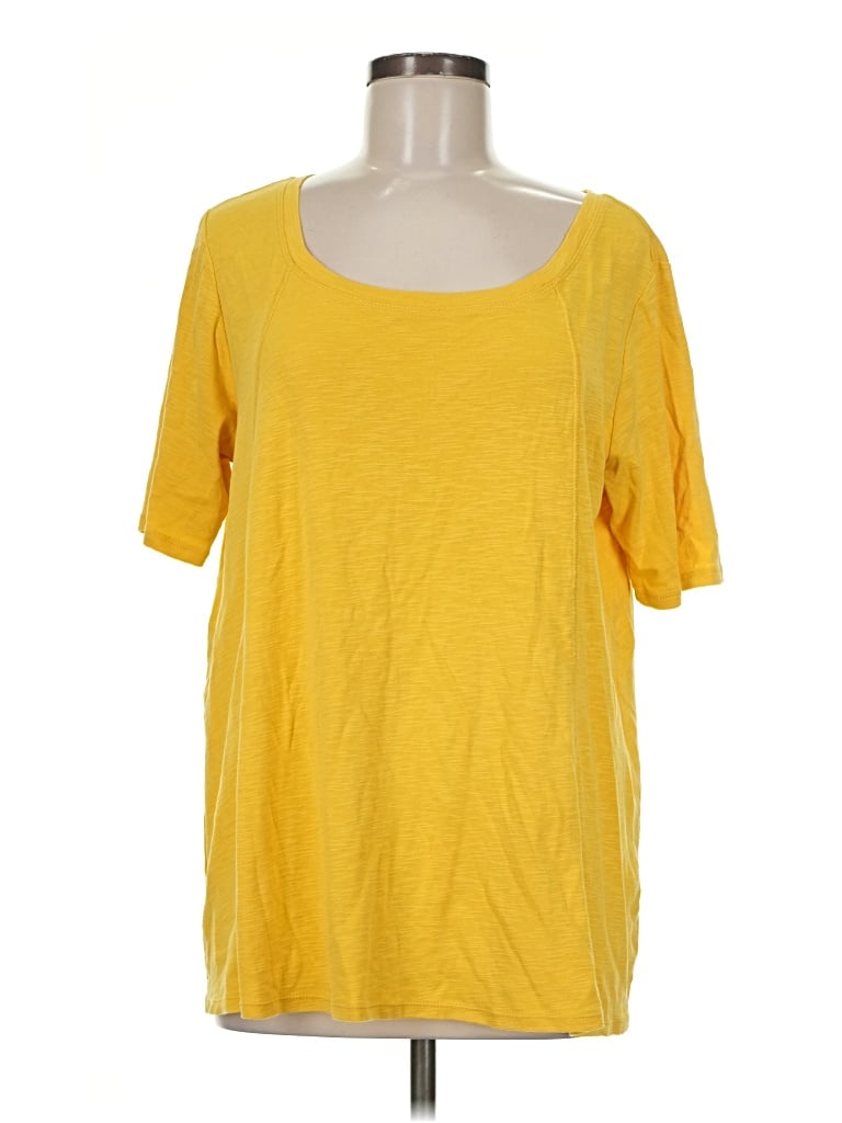 Pre-owned Jjill 3/4 Sleeve T-shirt In Yellow