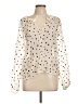Ann Taylor LOFT Polka Dots Ivory Long Sleeve Blouse Size L - photo 1