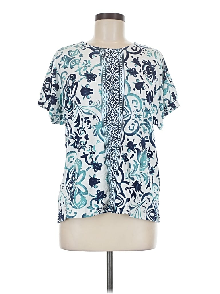 Pre-owned D&co. Short Sleeve Blouse In Teal