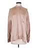 Vince. 100% Silk Metallic Tan Long Sleeve Silk Top Size S - photo 1