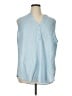 Torrid Blue Sleeveless Button-Down Shirt Size 1X Plus (1) - photo 1