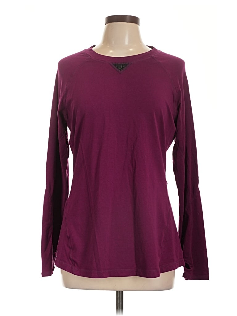 Pre-owned Shade & Shore Long Sleeve T-shirt In Burgundy