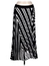 H&M 100% Polyester Stripes Silver Casual Skirt Size L - photo 1