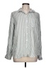 BeachLunchLounge Stripes Silver Teal Long Sleeve Button-Down Shirt Size L - photo 1