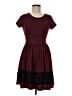 Alya Solid Burgundy Casual Dress Size M - photo 1