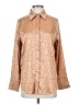 12th Tribe Animal Print Tan Long Sleeve Blouse Size S - photo 1