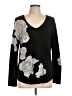Chico's Floral Black Pullover Sweater Size Lg (2) - photo 1