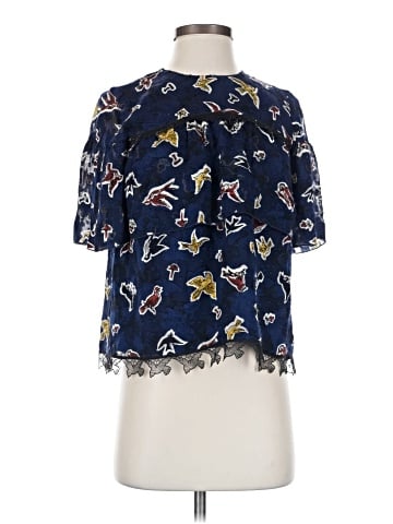 Anna Sui Short Sleeve Silk Top (view 1)