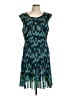Halogen 100% Polyester Chevron-herringbone Teal Casual Dress Size 14 (petite) - photo 1