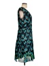 Halogen 100% Polyester Chevron-herringbone Teal Casual Dress Size 14 (petite) - photo 4
