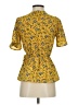 Sienna Sky 100% Polyester Yellow Short Sleeve Blouse Size XS - photo 2