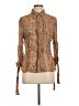 Le Caviar 100% Polyester Animal Print Brown Long Sleeve Blouse Size L - photo 1