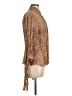 Le Caviar 100% Polyester Animal Print Brown Long Sleeve Blouse Size L - photo 4