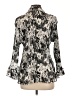 Essentials by Milano Paisley Silver Long Sleeve Blouse Size L - photo 2