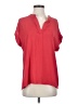 Pleione 100% Polyester Red Short Sleeve Blouse Size S - photo 1