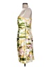 JS Collections 100% Polyester Print Yellow Cocktail Dress Size 10 - photo 5