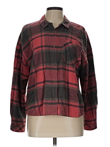 Pink Rose Long Sleeve Button-Down Shirt (view 1)