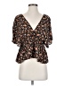 Zara Basic Brown Short Sleeve Blouse Size S - photo 1