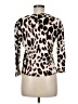 ECI 100% Cotton Animal Print Ivory 3/4 Sleeve Top Size M - photo 2