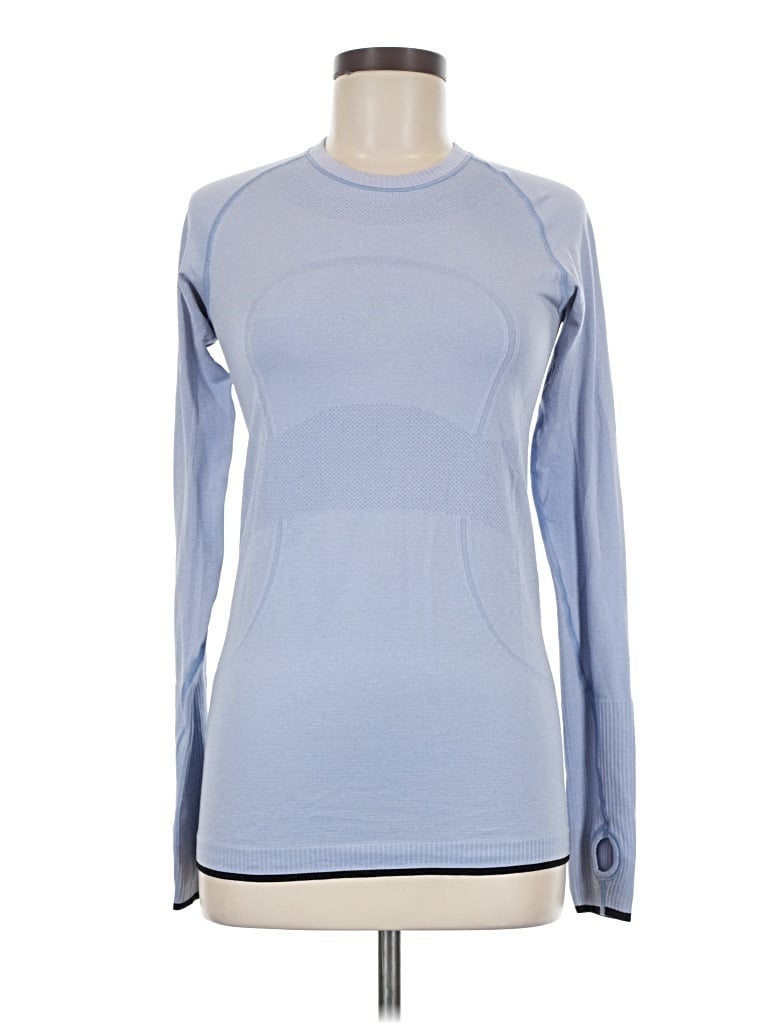 Pre-owned Lululemon Athletica Long Sleeve T-shirt In Blue