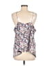Ann Taylor LOFT 100% Polyester Floral Blue Sleeveless Blouse Size L - photo 2