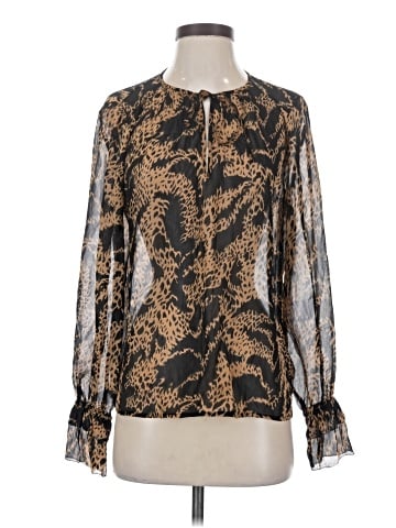 Paige Long Sleeve Silk Top (view 1)