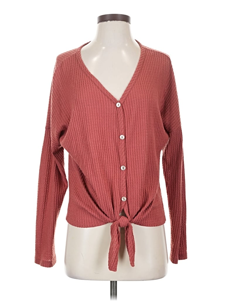 Pre-owned Altar'd State Long Sleeve Blouse In Burgundy