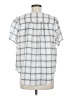 Ann Taylor 100% Polyester Plaid Gray Short Sleeve Polo Size M - photo 2