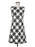 Assorted Brands Graphic Ivory Cocktail Dress Size 4 - photo 1