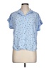Alexander Jordan 100% Rayon Polka Dots Blue Short Sleeve Blouse Size L - photo 1