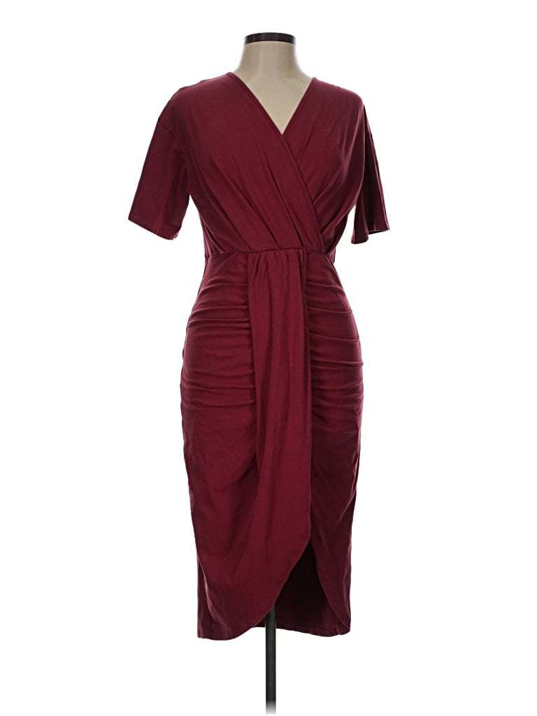 Pre-owned Assorted Brands Cocktail Dress In Burgundy