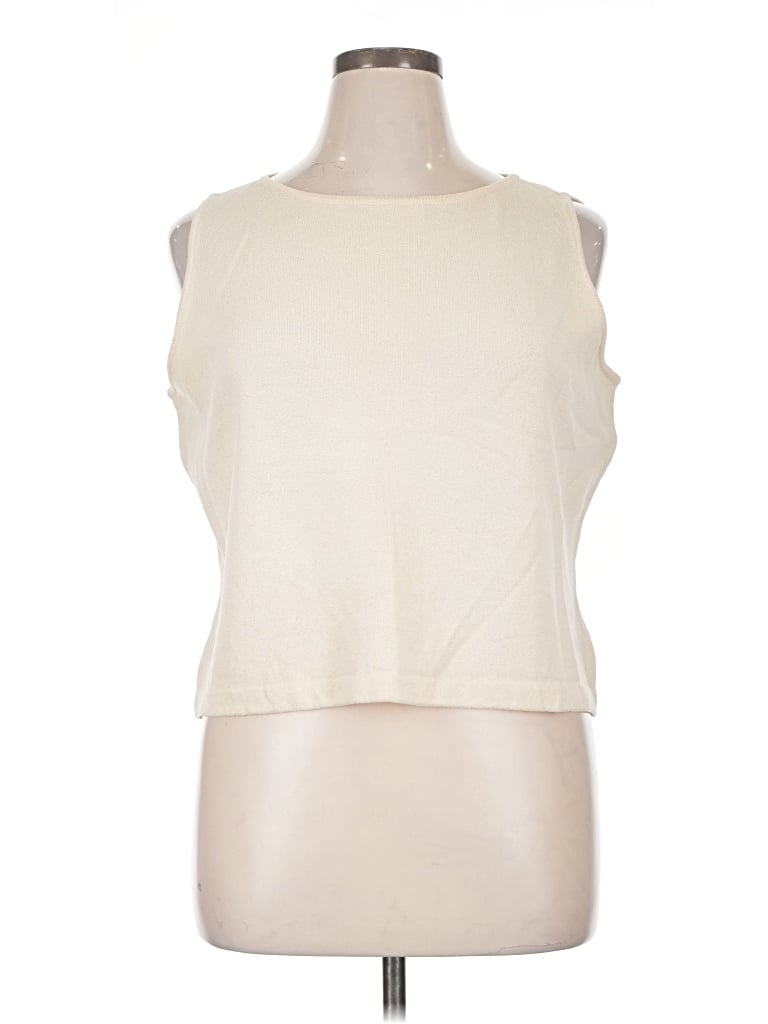 Pre-owned St John Sleeveless T-shirt In Ivory