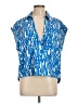 Nine West Blue Sleeveless Button-Down Shirt Size L - photo 1
