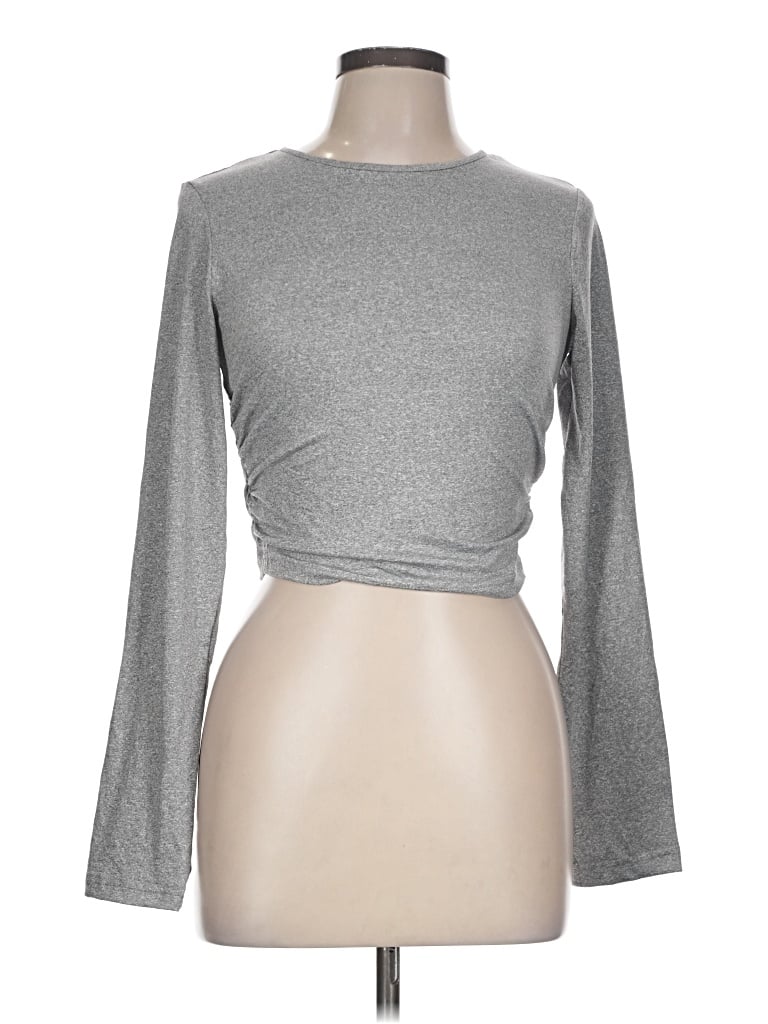 Pre-owned Shein Long Sleeve T-shirt In Gray