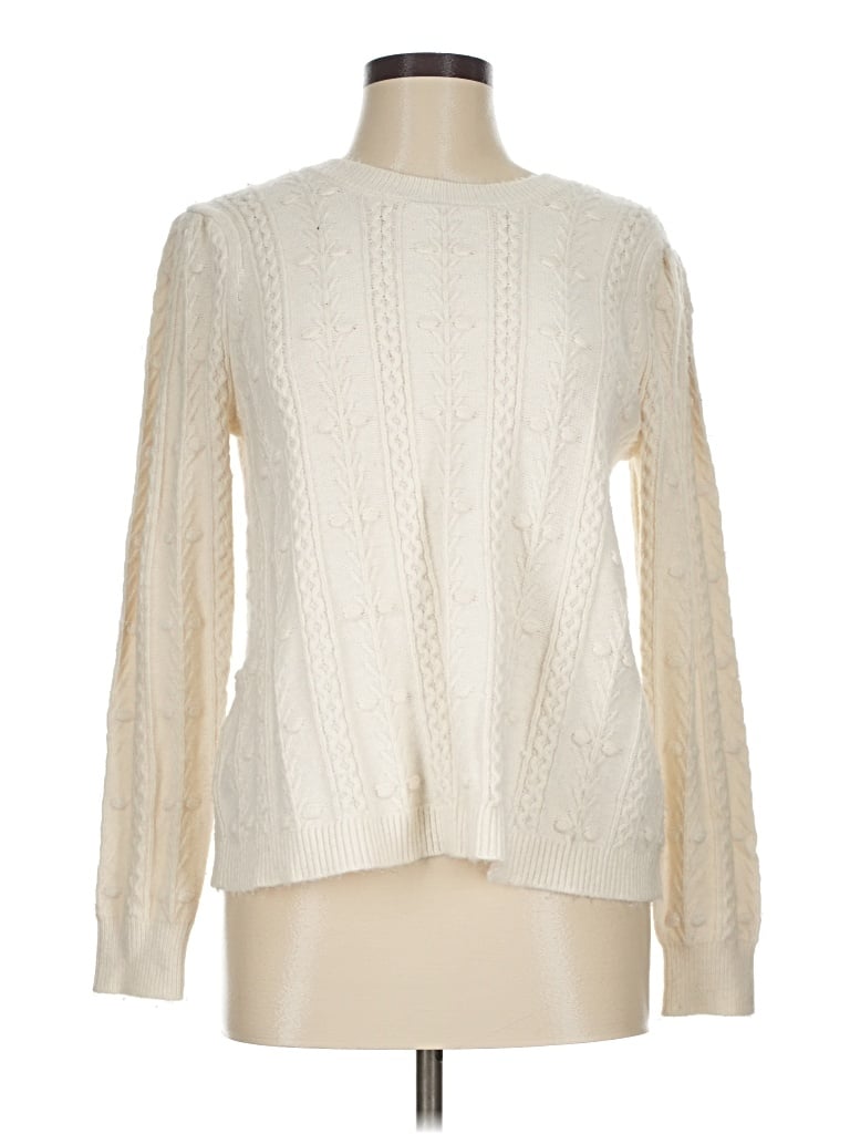 Pre-owned Ann Taylor Loft Pullover Sweater In Ivory