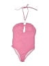 EDC Solid Pink One Piece Swimsuit Size M - photo 1